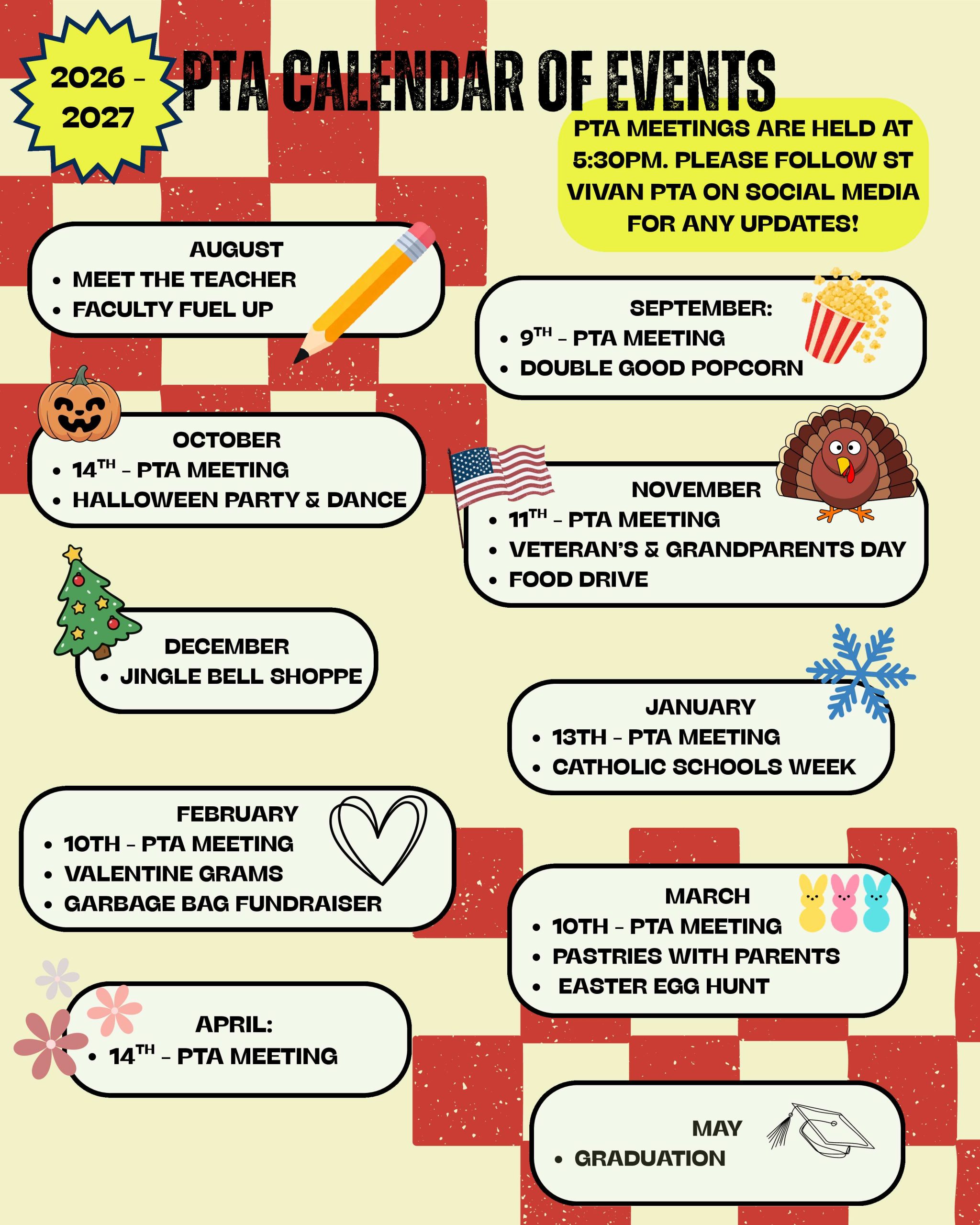 2026-2027 PTA Calendar of Events